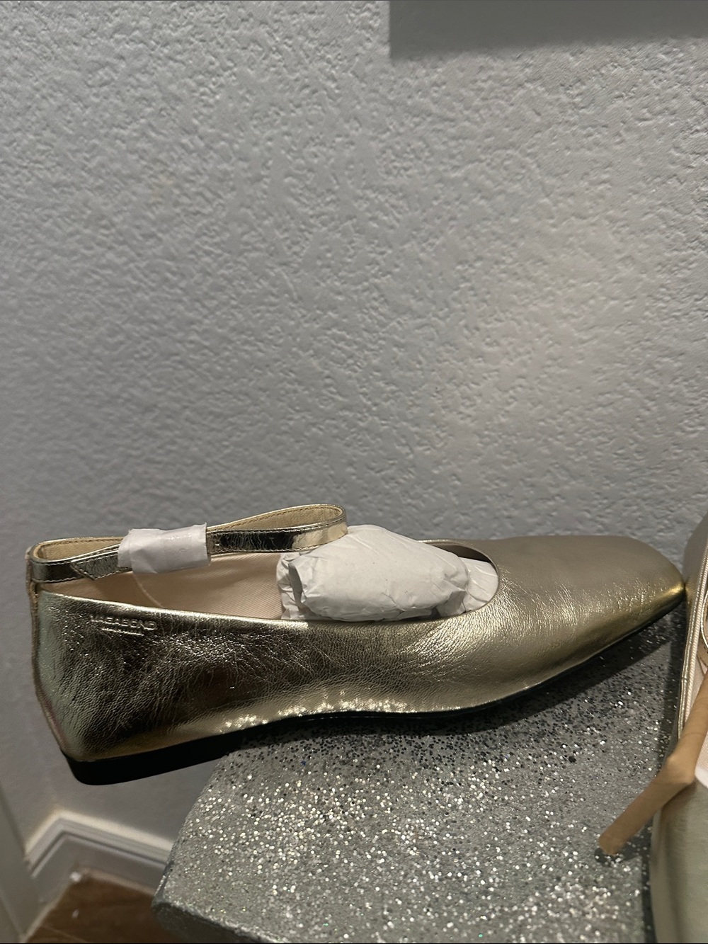 Vagabond Metallic Gold Square-Toe Flats - Picture 4 of 4